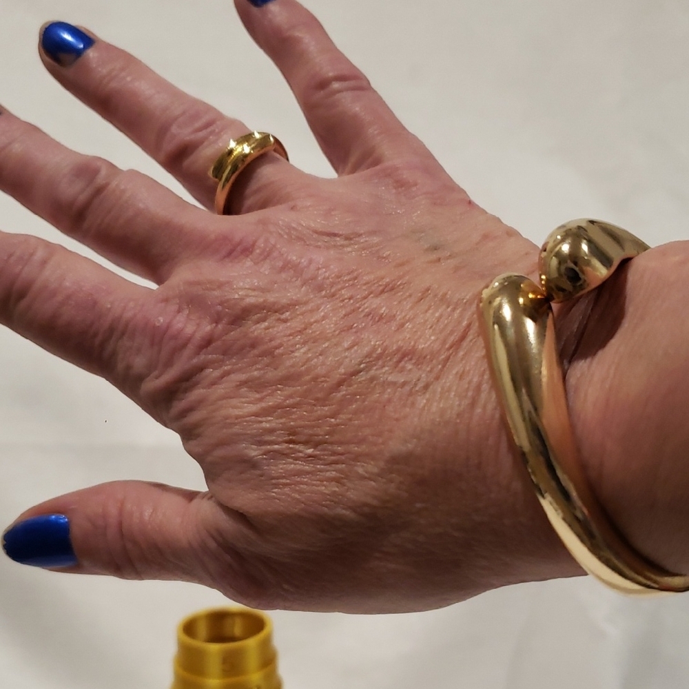 Chic Gold Bracelet and Ring Set